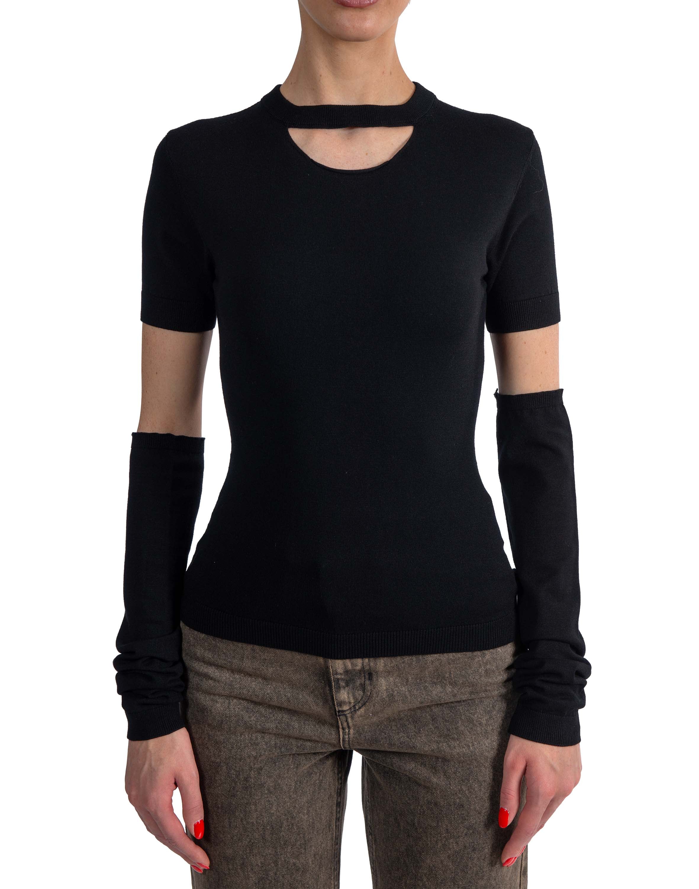 Maglia con manicotti nera 32015 NERO FEDERICA TOSI 