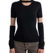 Maglia con manicotti nera