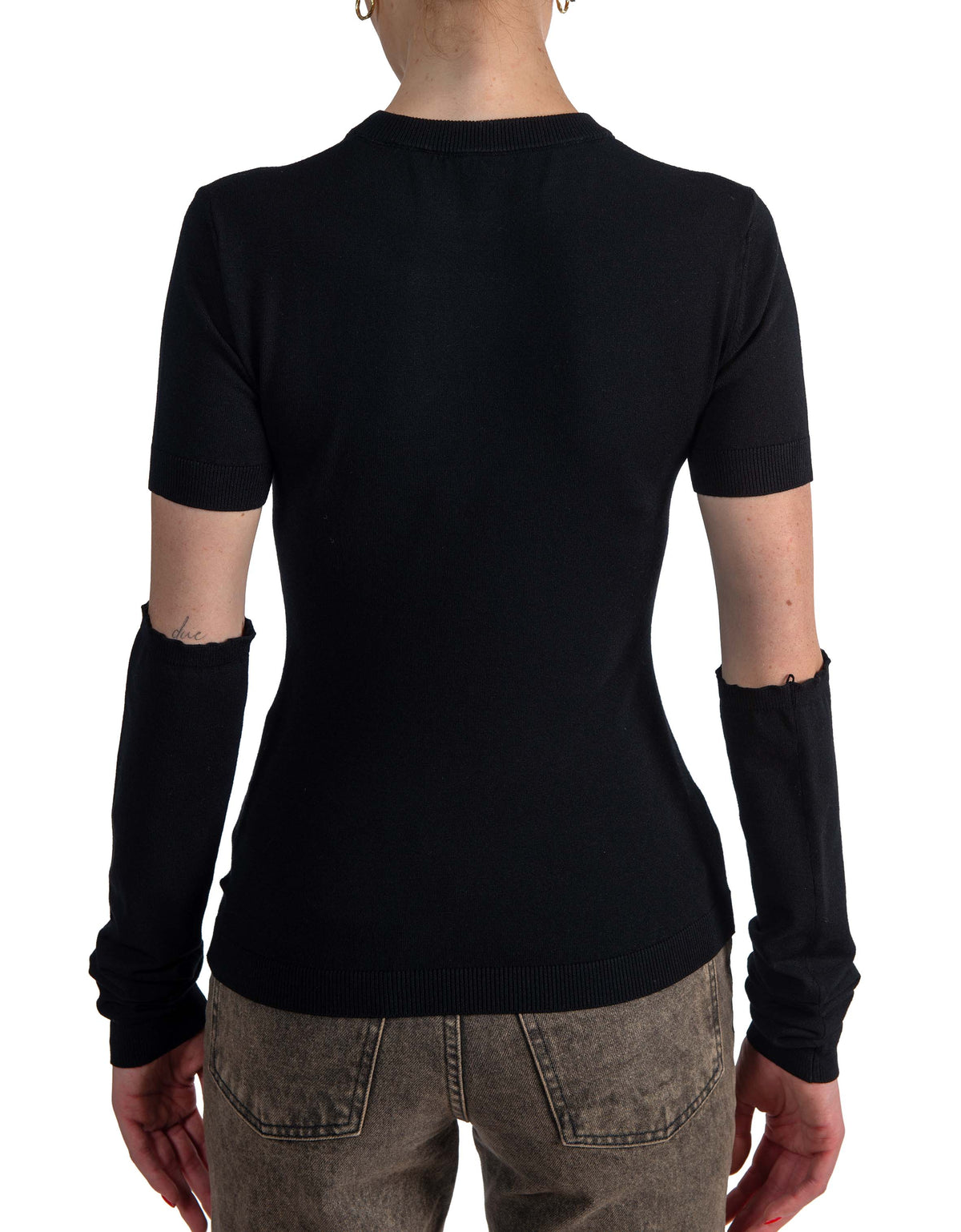 Maglia con manicotti nera 32015 NERO FEDERICA TOSI 