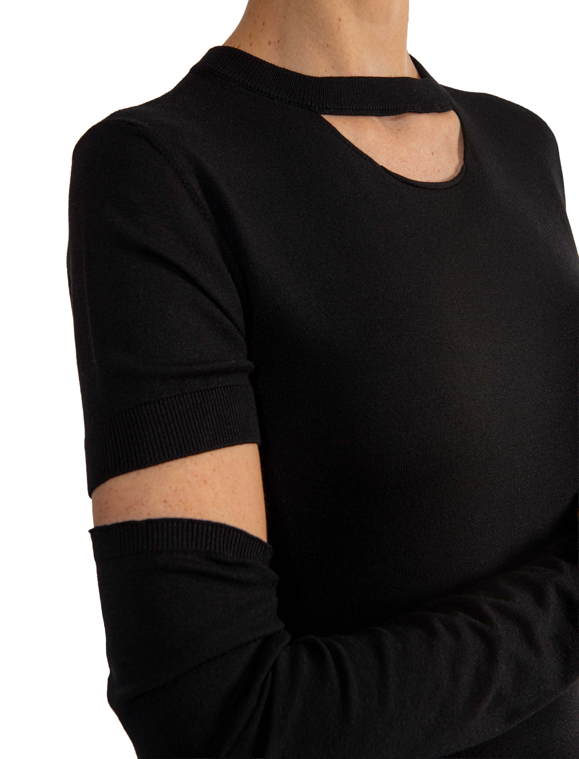 Maglia con manicotti nera 32015 NERO FEDERICA TOSI 