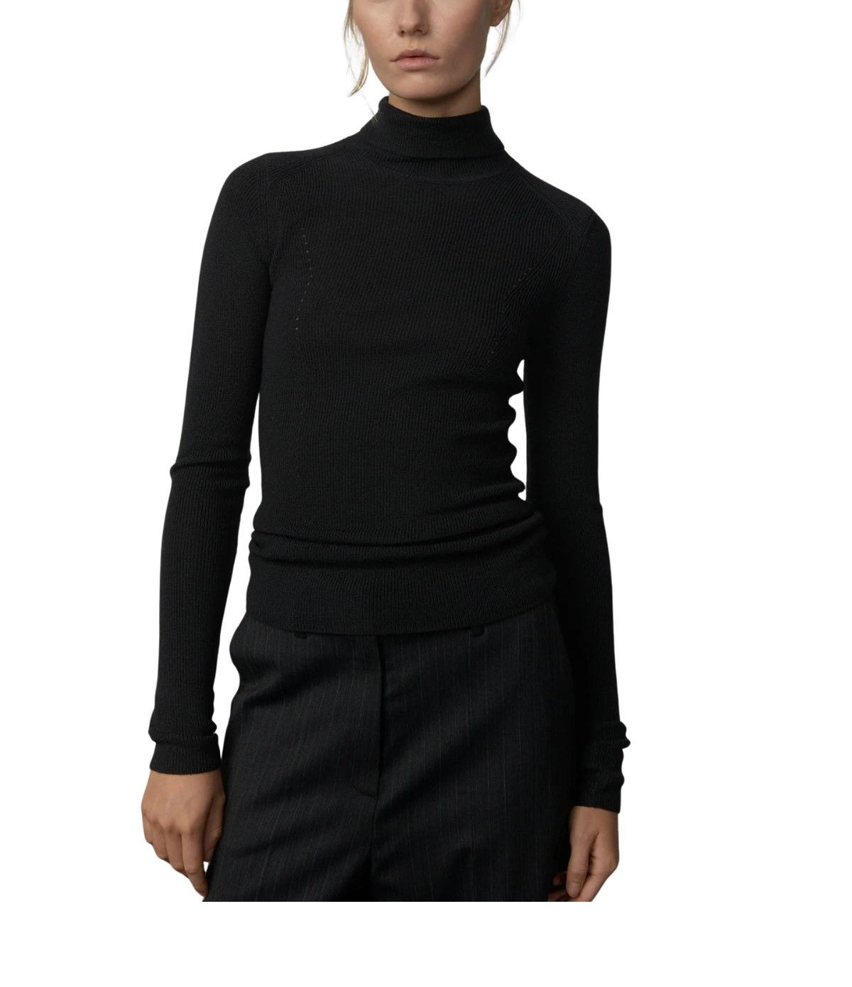 Maglia collo alto in lana antracite 6114825 DARK GREY HERSKIND 