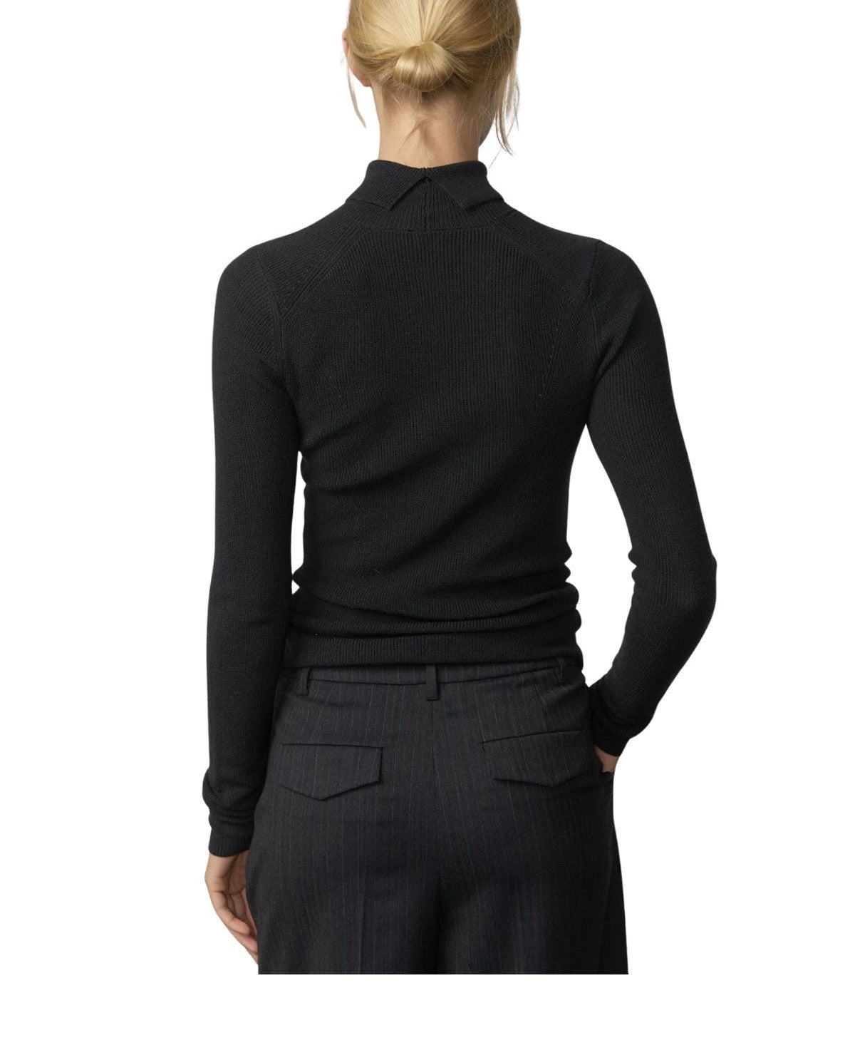 Maglia collo alto in lana antracite 6114825 DARK GREY HERSKIND 
