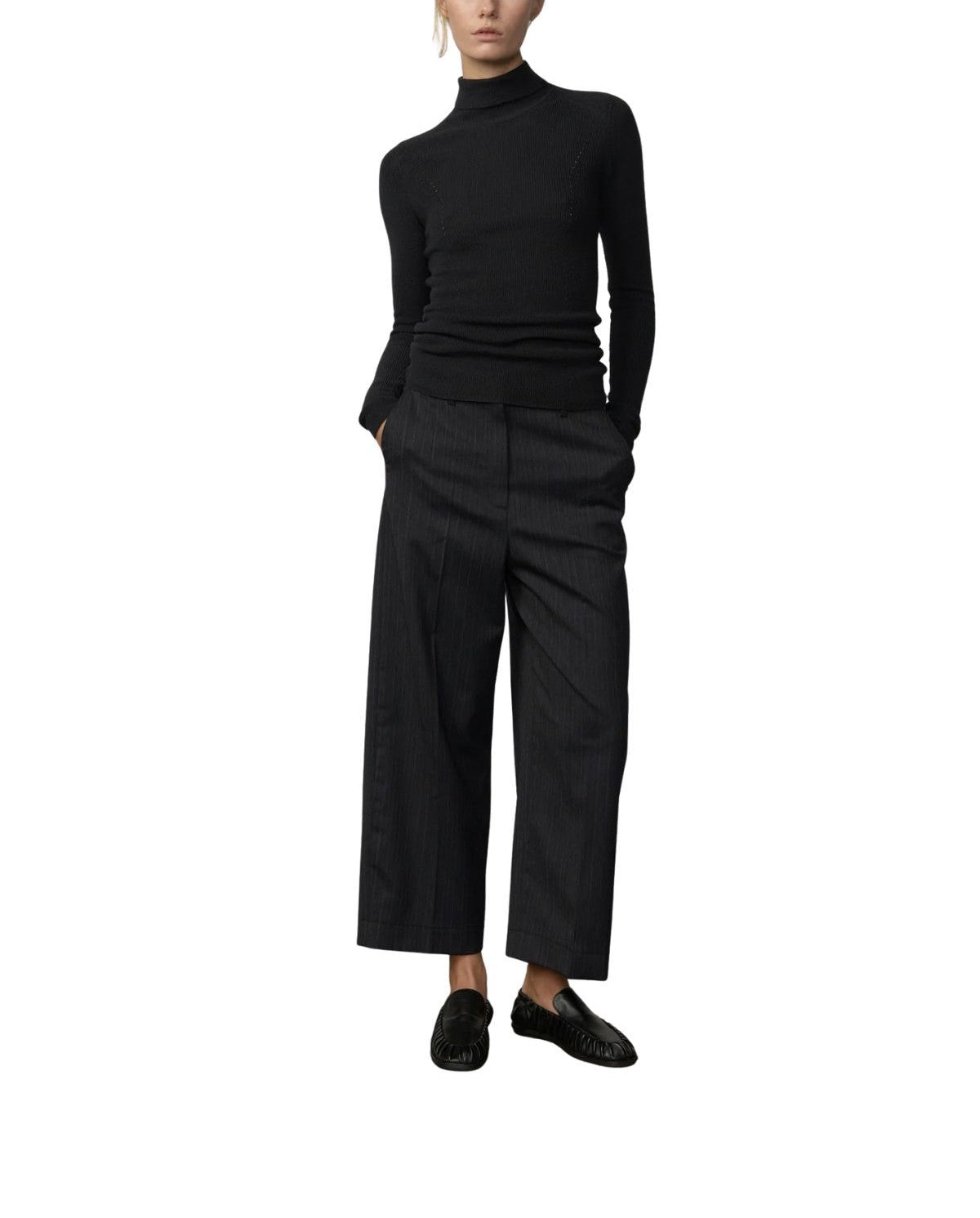 Maglia collo alto in lana antracite 6114825 DARK GREY HERSKIND 