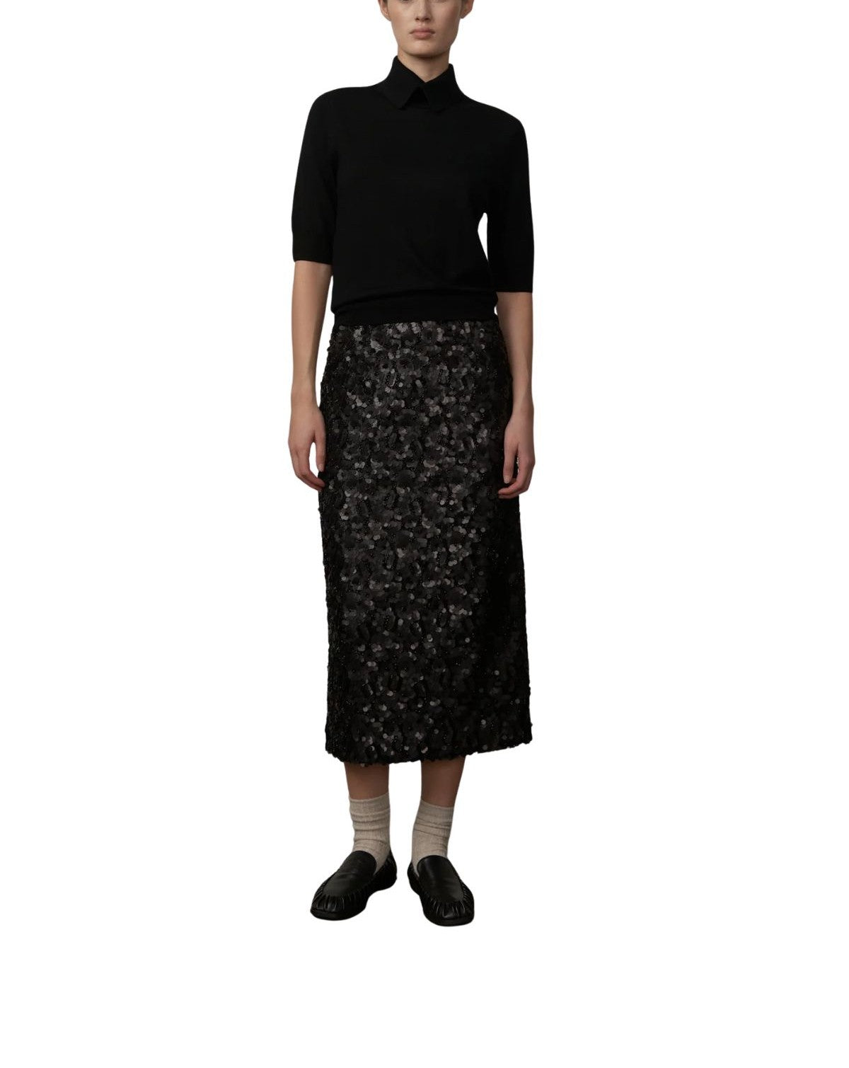 Maglia nera maniche corte Perry PERRY 6104247 BLACK HERSKIND 