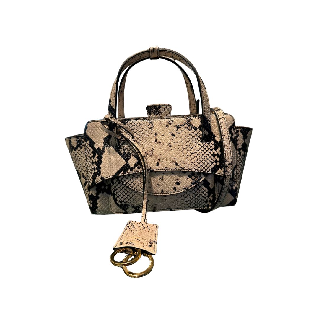 Borsa Flap S stampa pitone FLAP S PITONE IVORY HIDESINS 