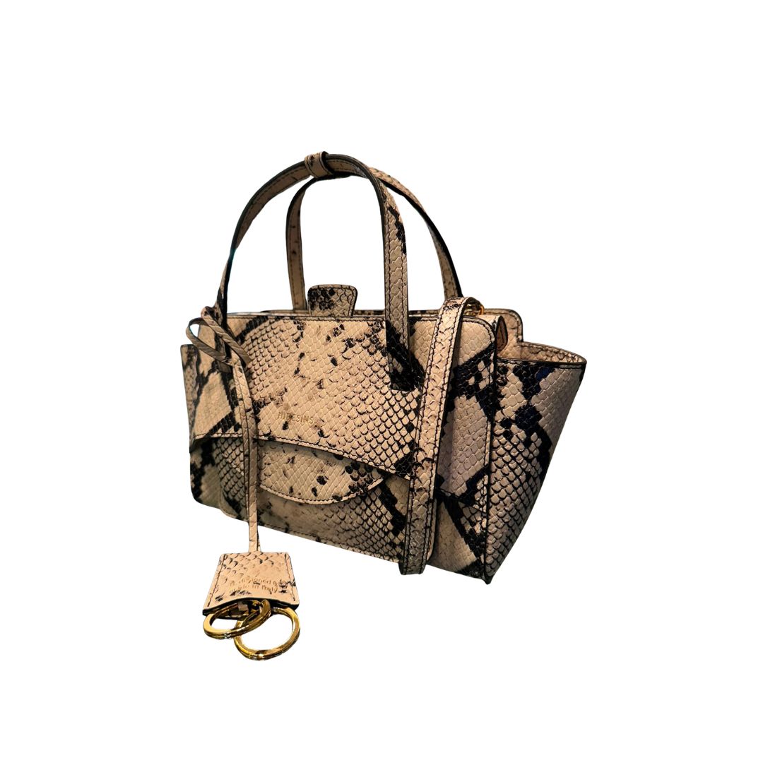 Borsa Flap S stampa pitone FLAP S PITONE IVORY HIDESINS 