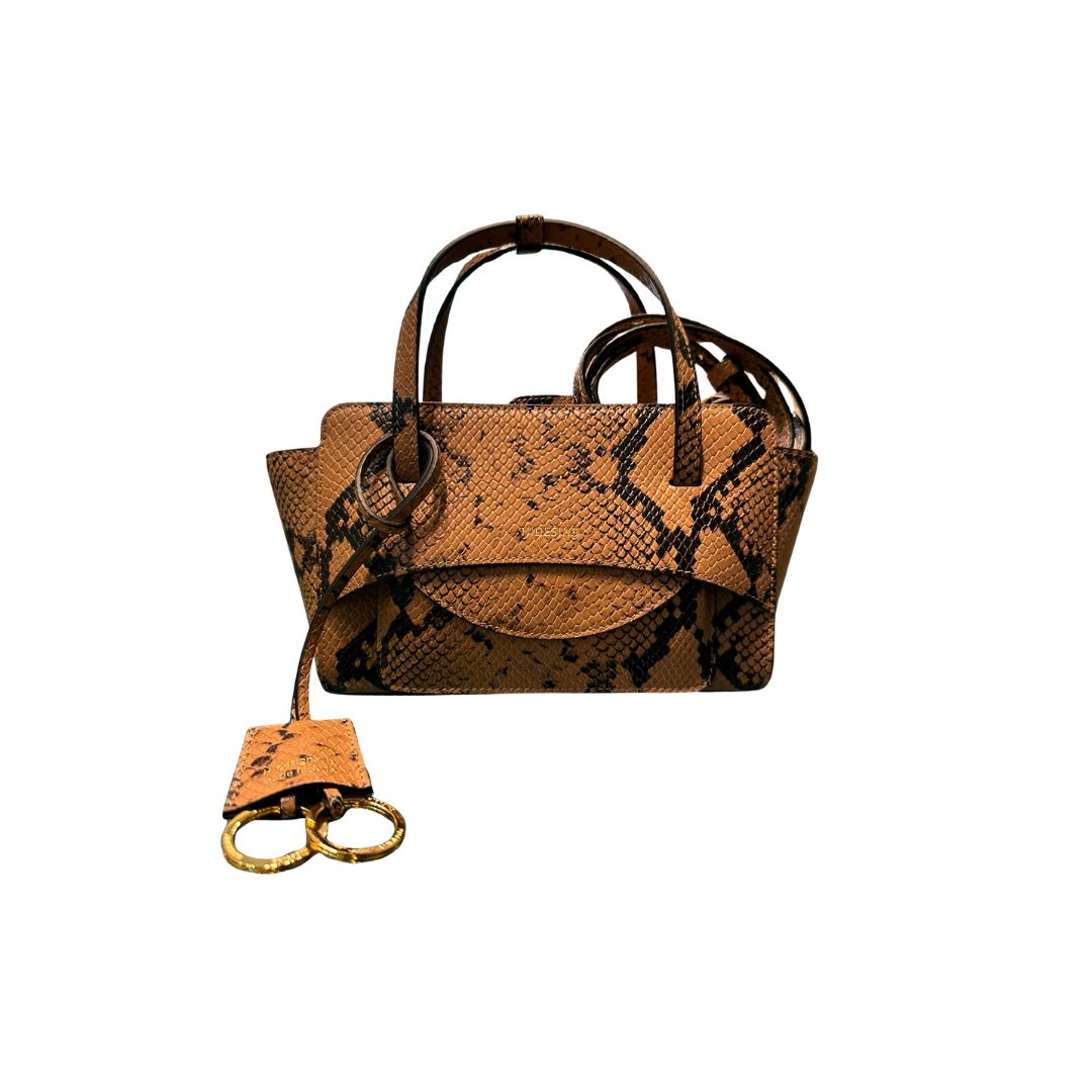Borsa Flap S stampa pitone FLAP S PITONE NUT HIDESINS 