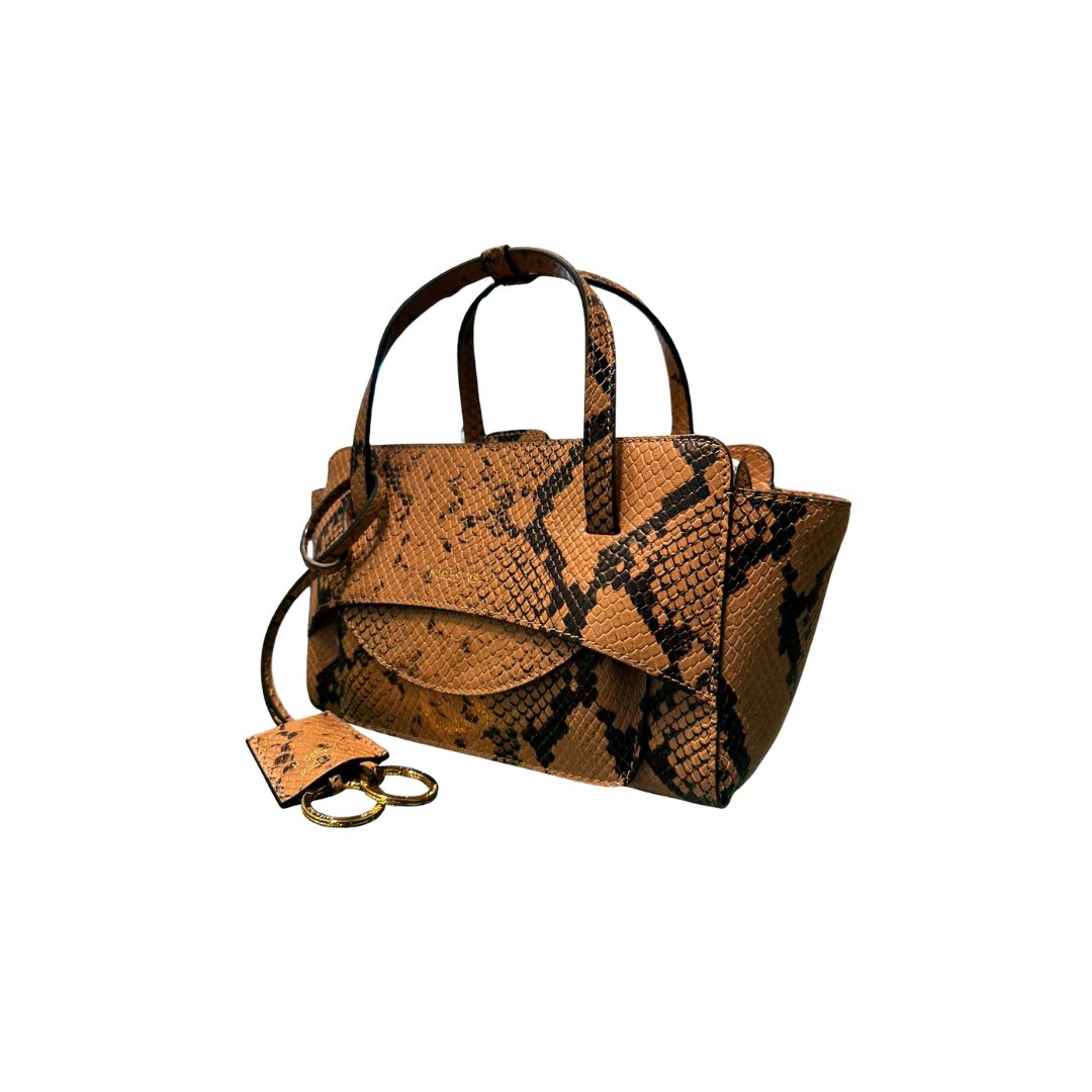 Borsa Flap S stampa pitone FLAP S PITONE NUT HIDESINS 