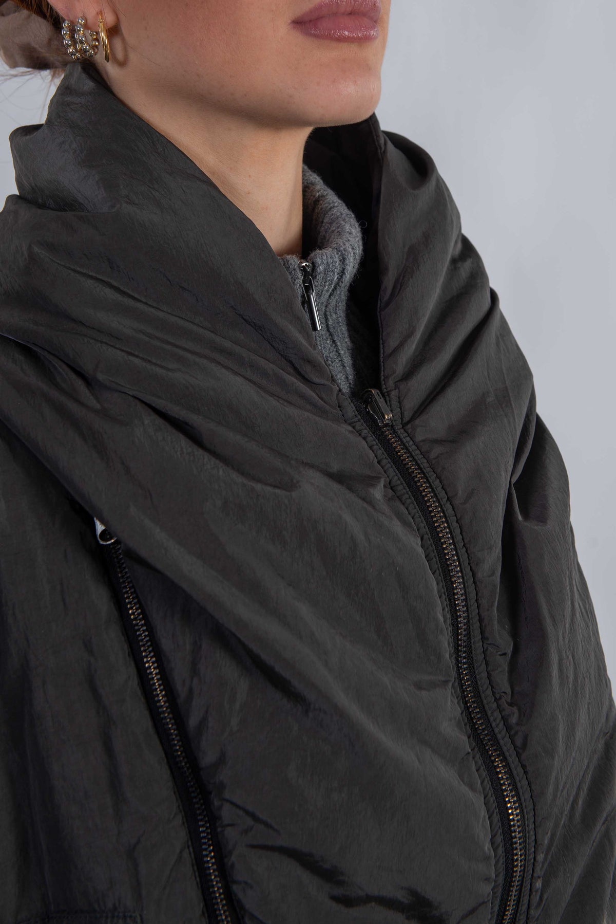 Bomber Hoodie  reversibile antracite S558 HOODIE BOMBER ANTRACITE KImonorain 
