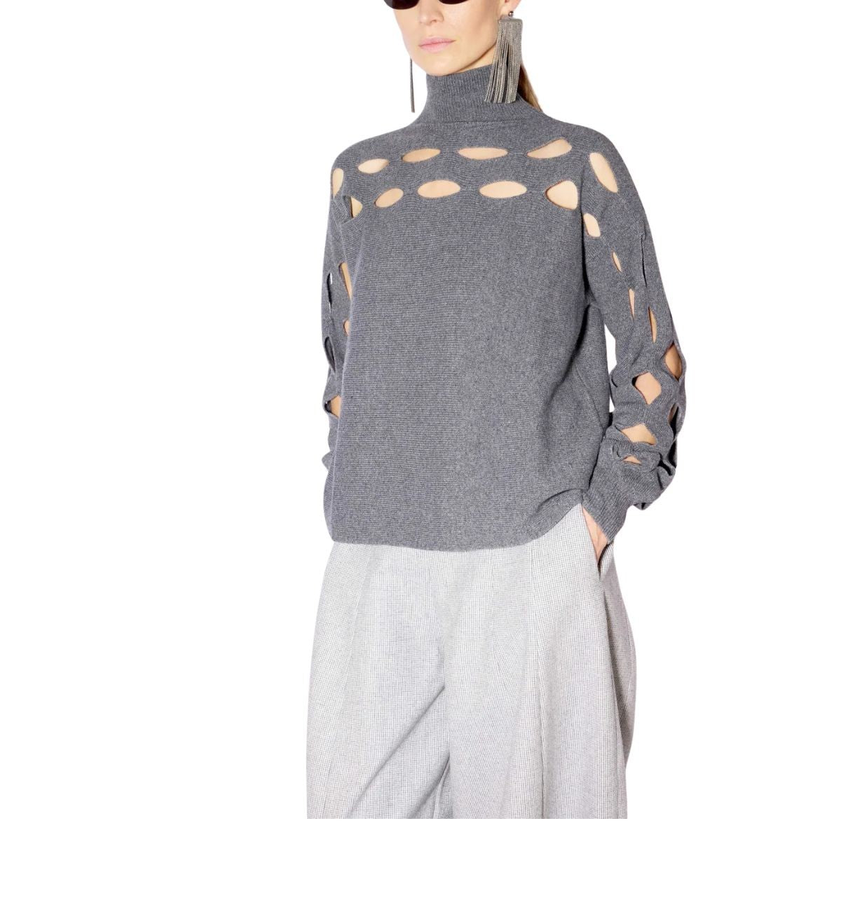 Maglia Dorothy grigio melange. DOROTHY F6WC32 GRIGIO LIVIANA CONTI 