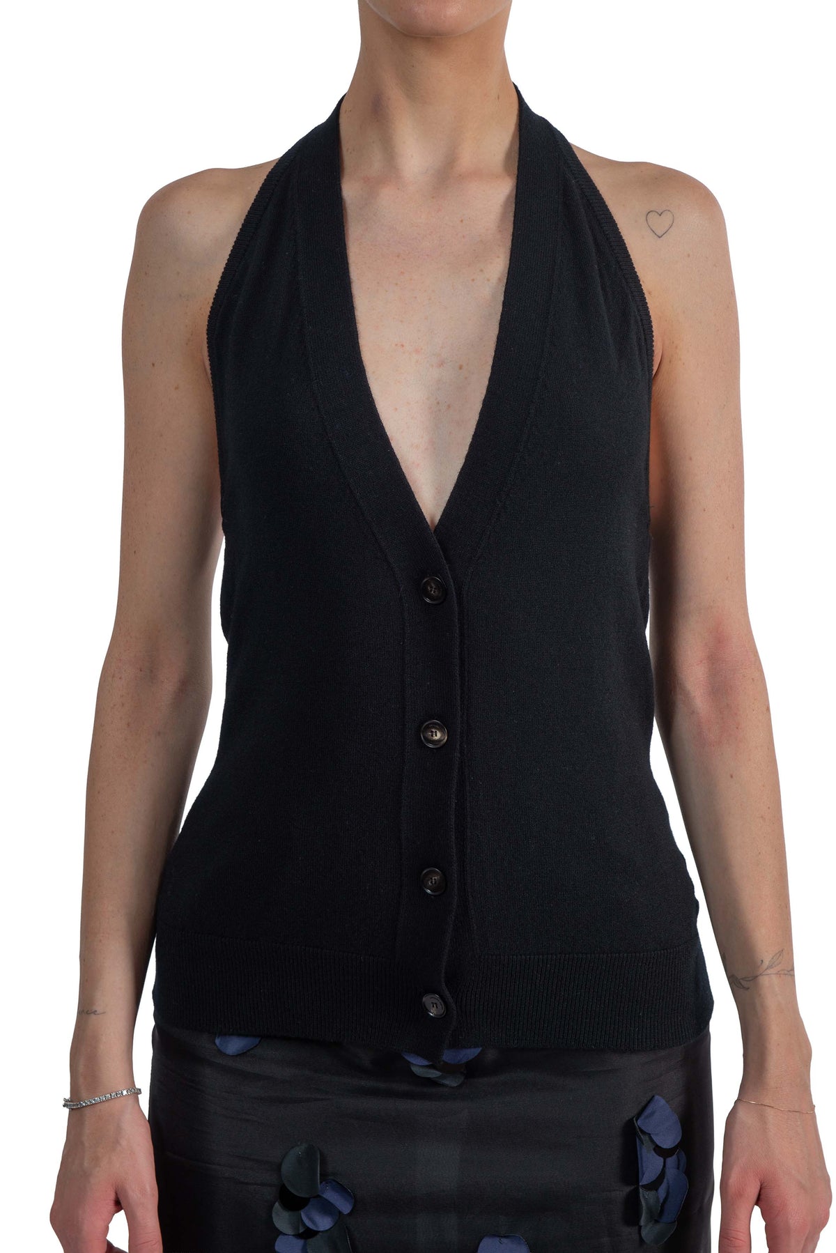 Top più coprispalle in lana TOP+COPRISPALLE F6WB02 NERO LIVIANA CONTI 