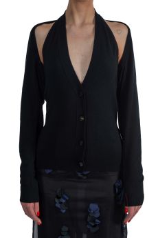 Top più coprispalle in lana TOP+COPRISPALLE F6WB02 NERO LIVIANA CONTI 