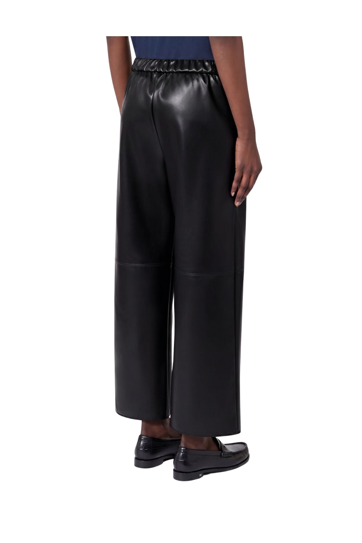 Pantalone in jersey spalmato blu-Amati AMATI 004 NERO MAX MARA 