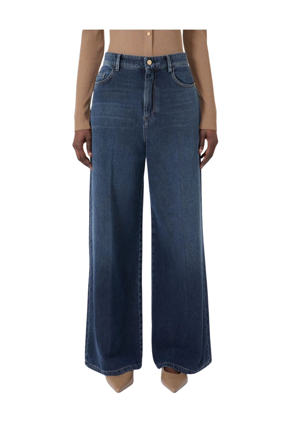 Jeans ampio in denim di cotone blu - Elia ELIA 004 BLU MAX MARA 