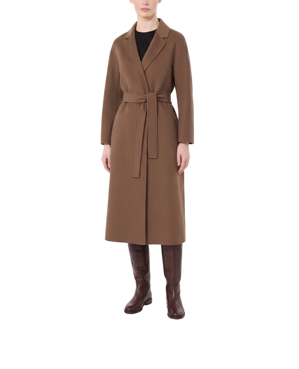 Cappotto midi in drap di lana fango Esturia ESTURIA 097 MARRONE MAX MARA 