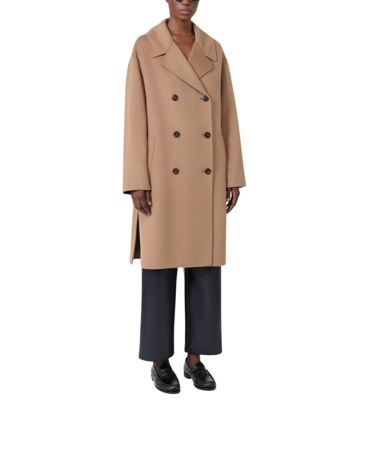 Cappotto midi doppiopetto in lana cammello Magnolia MAGNOLIA 045 CAMMELLO MAX MARA 