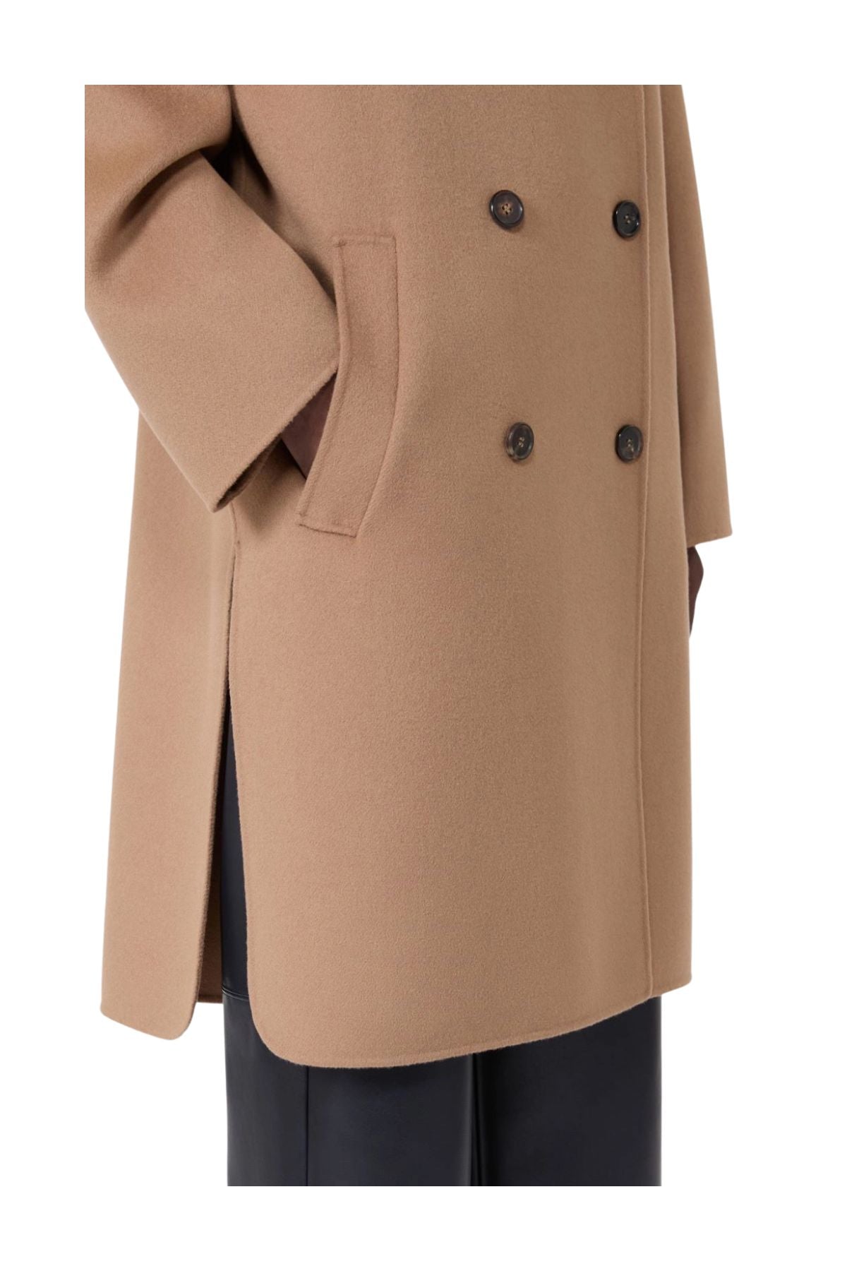 Cappotto midi doppiopetto in lana cammello Magnolia MAGNOLIA 045 CAMMELLO MAX MARA 