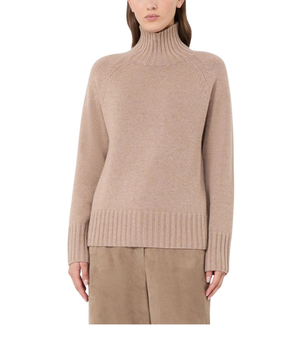 Dolcevita in filato di lana e cashmere cammello- Mantova MANTO9VA 005 MAX MARA 