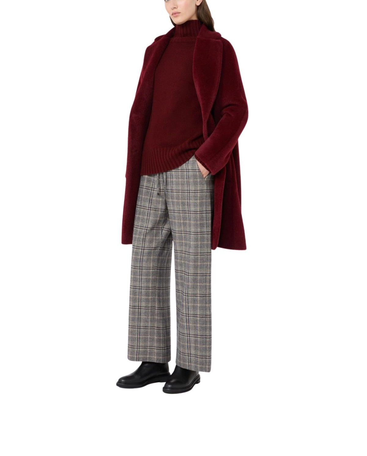 Dolcevita in filato di lana e cashmere bordeaux- Mantova MANTO9VA 008 MAX MARA 