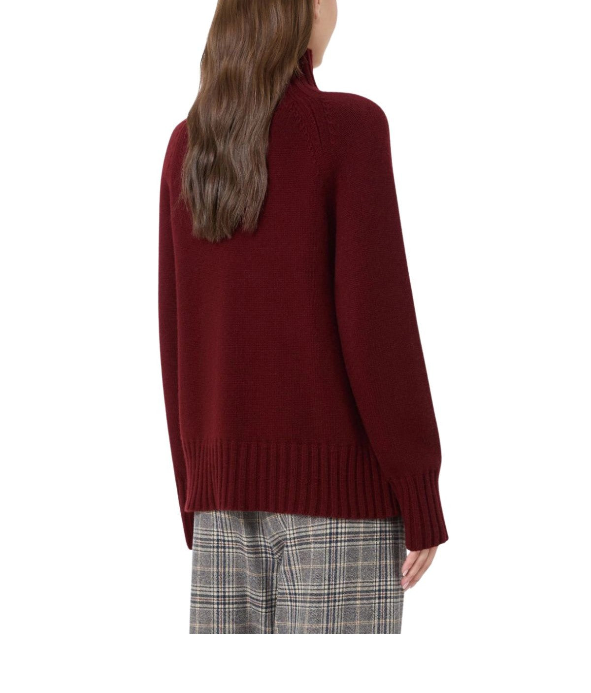 Dolcevita in filato di lana e cashmere bordeaux- Mantova MANTO9VA 008 MAX MARA 