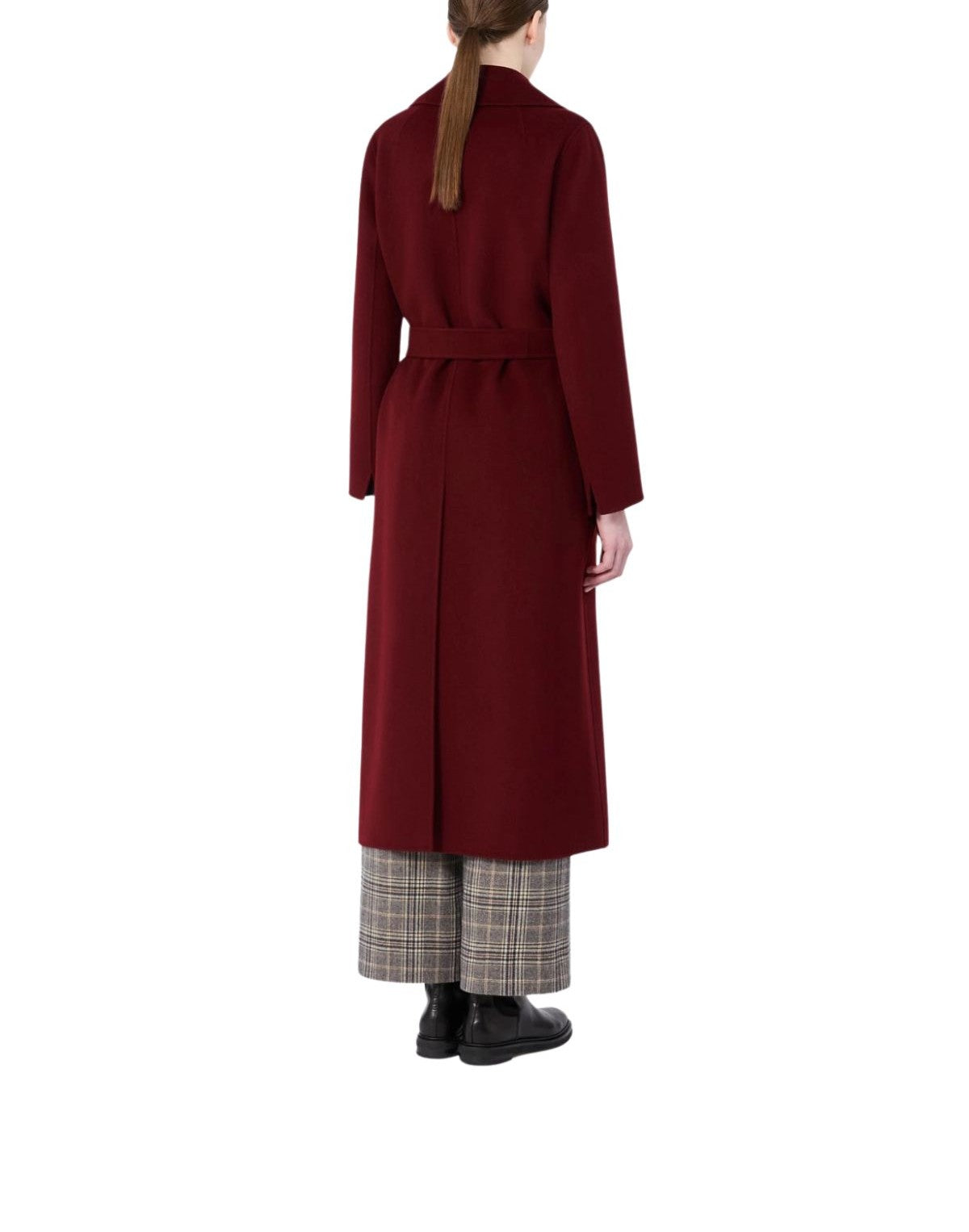 Cappotto a vestaglia in drap di lana bordeaux- Poldo POLDO 014 MAX MARA 