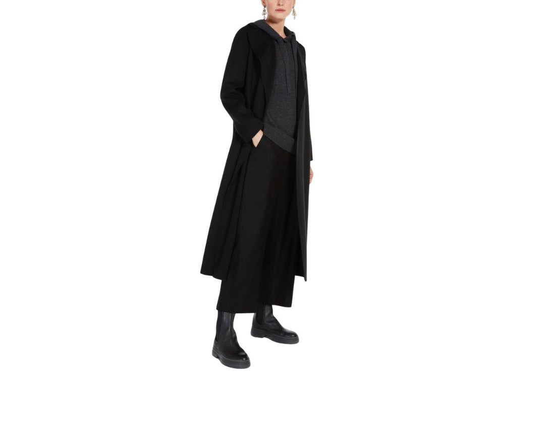 Cappotto a vestaglia in drap di lana bordeaux- Poldo POLDO NERO MAX MARA 