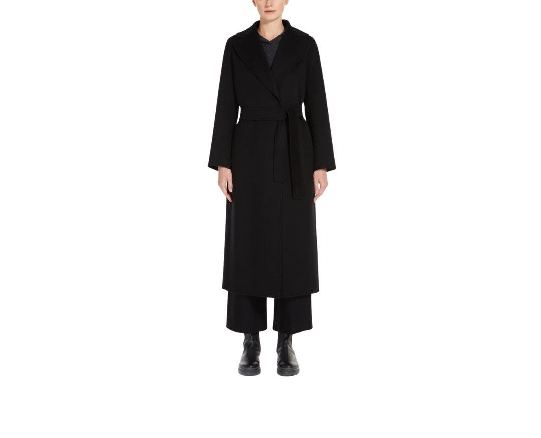 Cappotto a vestaglia in drap di lana bordeaux- Poldo POLDO NERO MAX MARA 