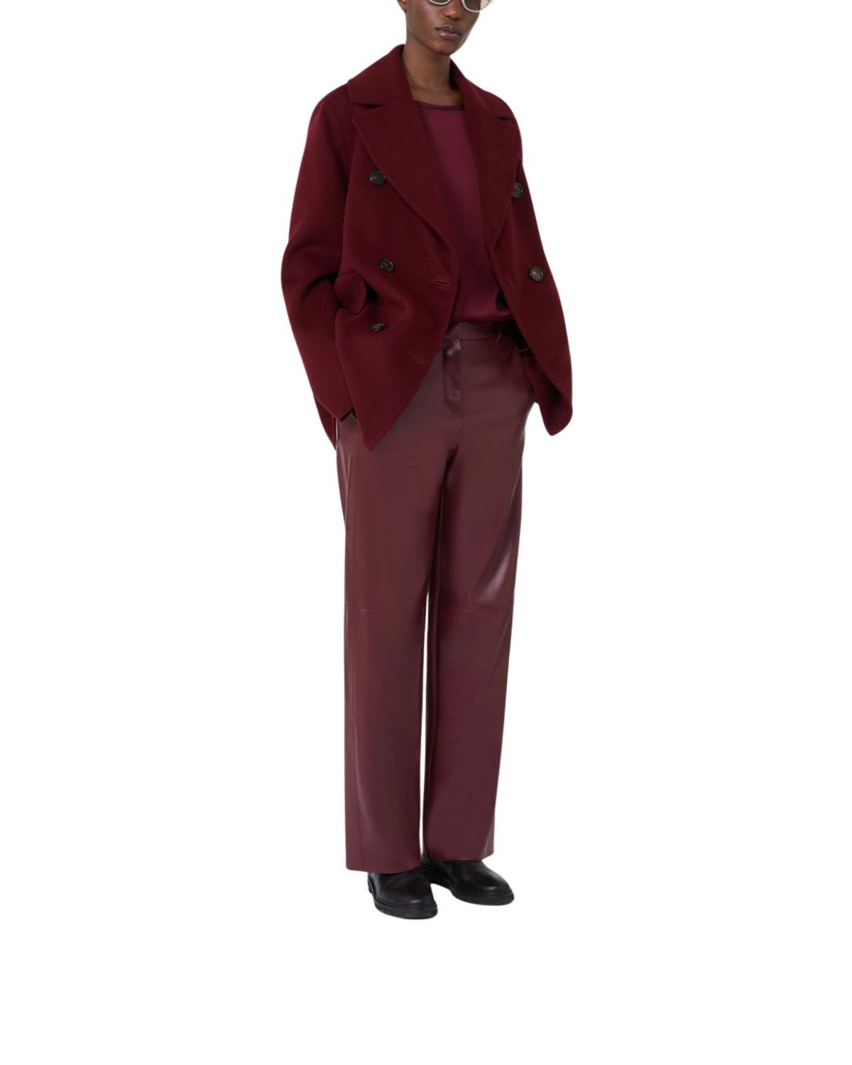 Pantalone regular in jersey spalmato bordeaux- Sospiro SOSPIRO 003 MAX MARA 