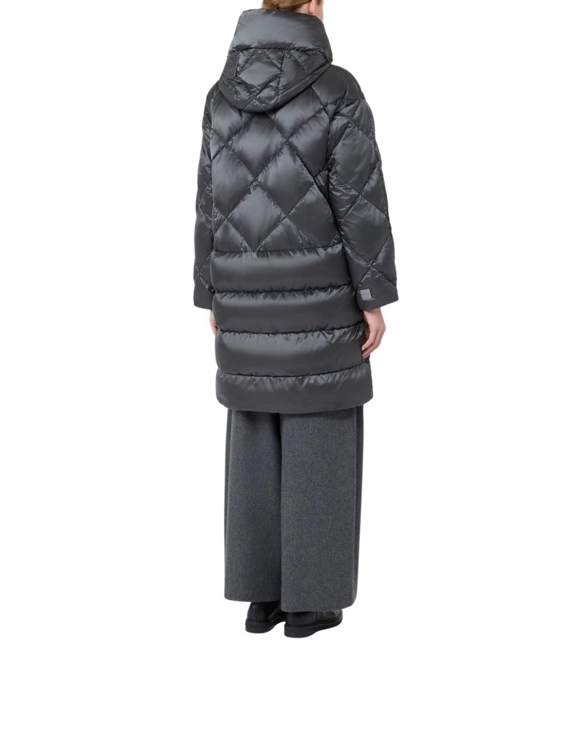 Piumino Trefe con cappuccio in tela antigoccia - Grigio medio TREFE 078 MAX MARA 