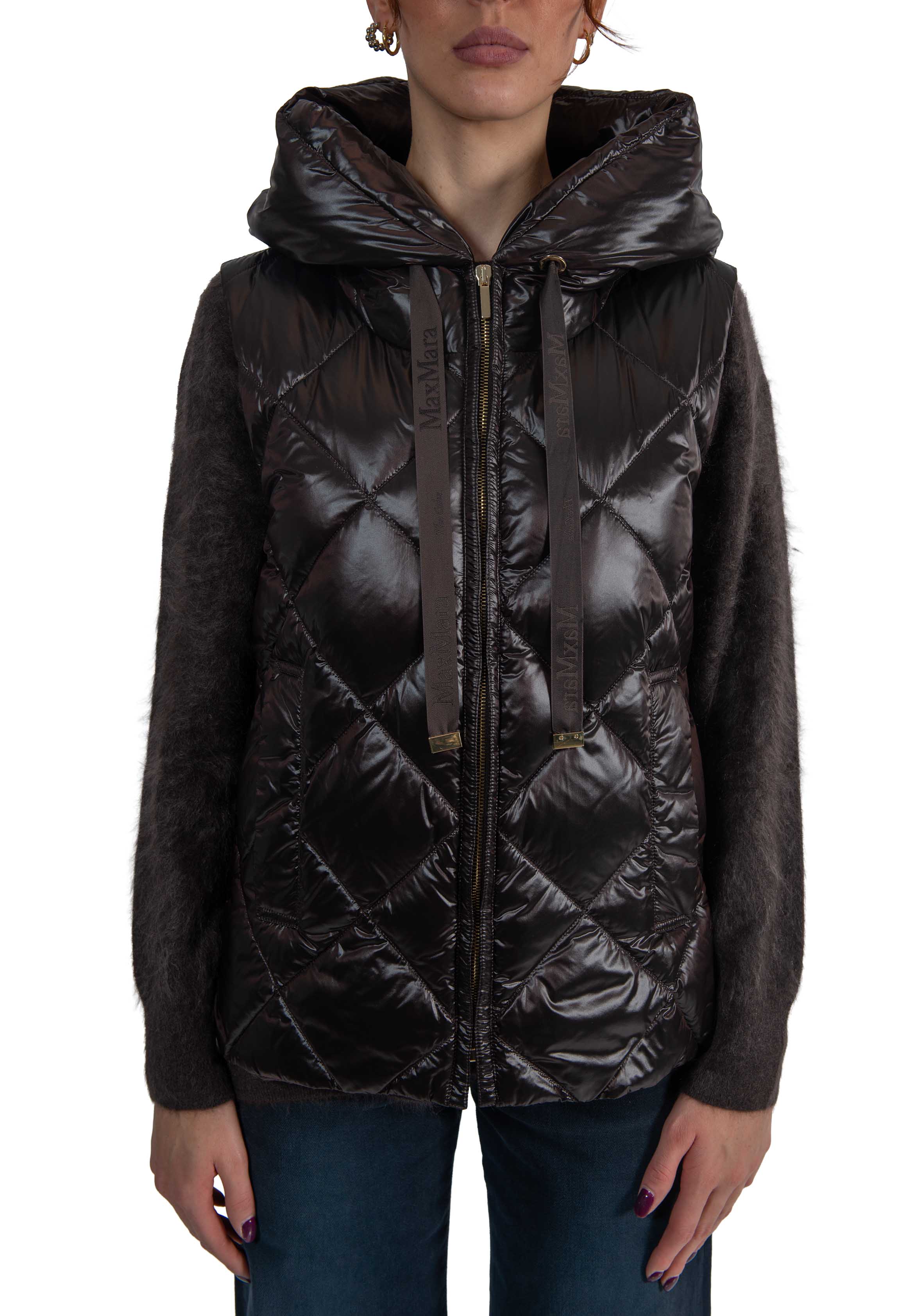 Gilet imbottito IN tela antigoccia marrone-Tropico TROPICO 027 MAX MARA THE CUBE 