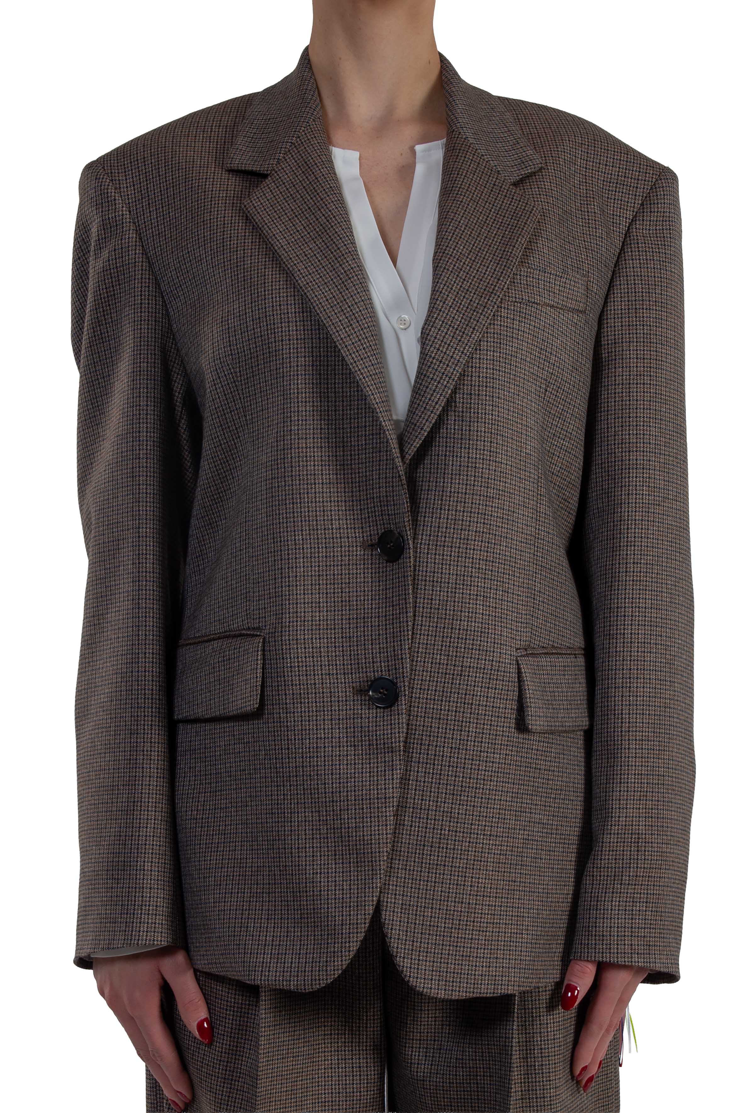 Giacca monopetto con motivo micro pied de poule 4141MDG11 267609 CLAY MSGM 