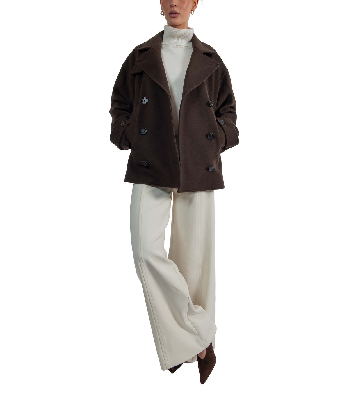 Caban doppiopetto testa di moro. 4141MDH09 BROWN MSGM 