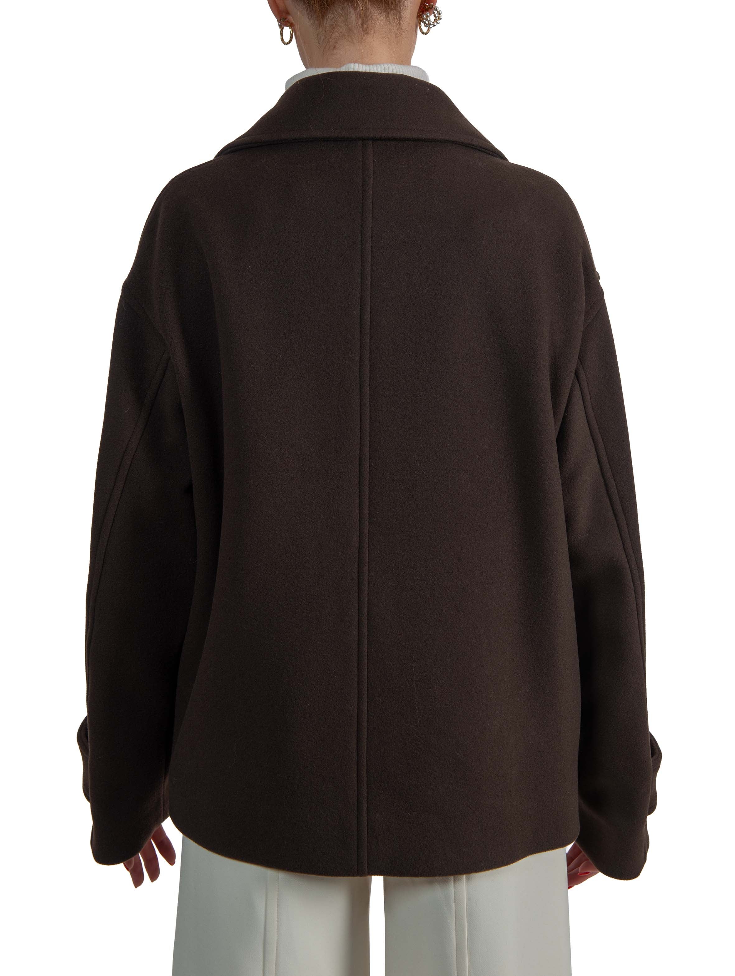 Caban doppiopetto testa di moro. 4141MDH09 BROWN MSGM 