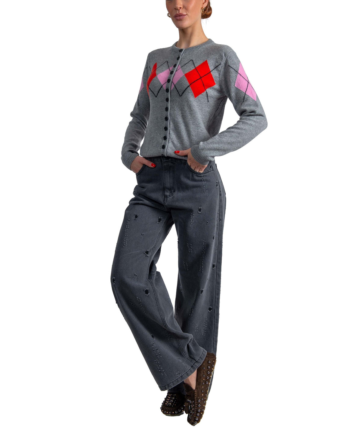 Cardigan rombi 4141MDM203 GREY MSGM 