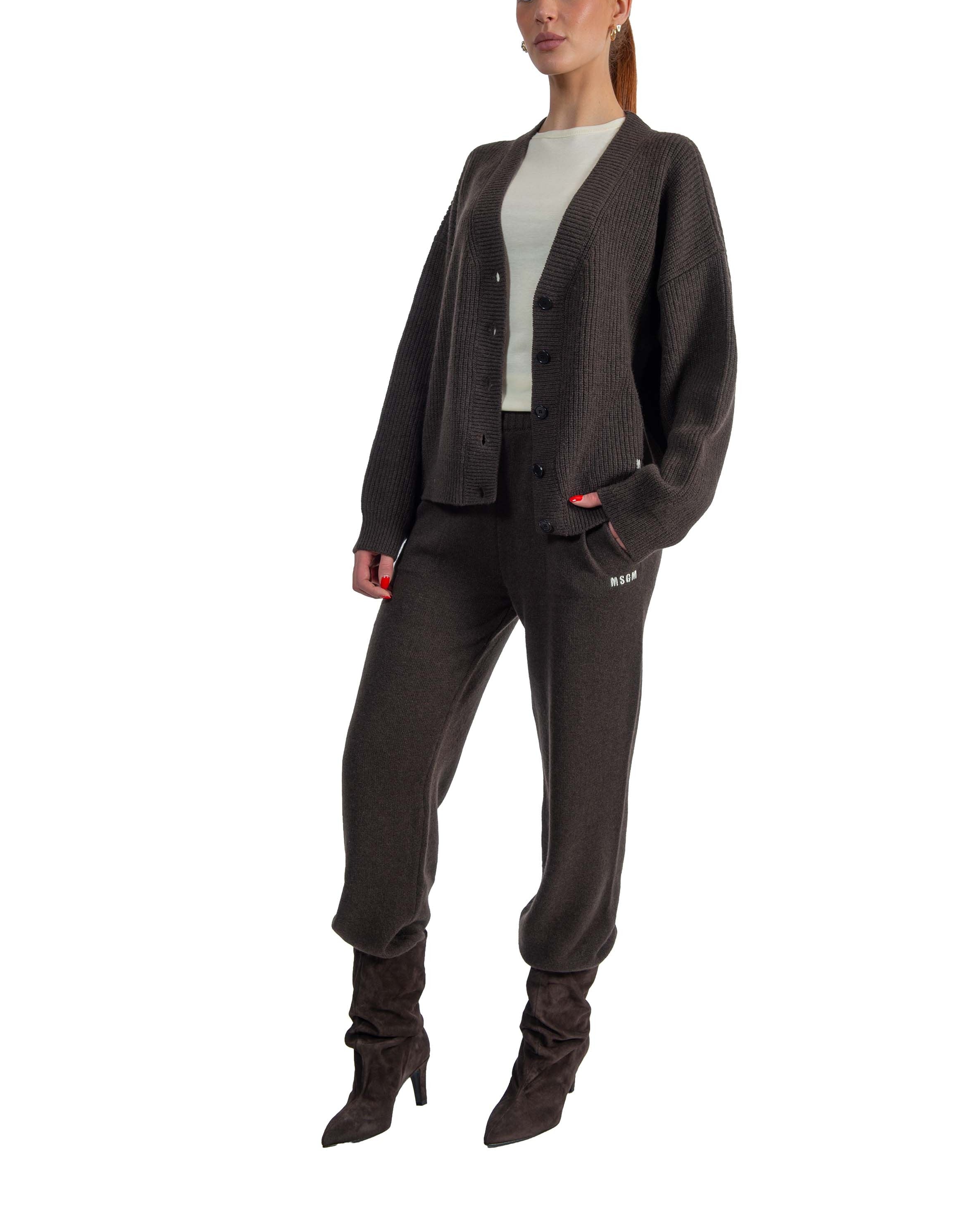 Pantalone jogger testa di moro.<BR/> 4141MDP190 BROWN MSGM 