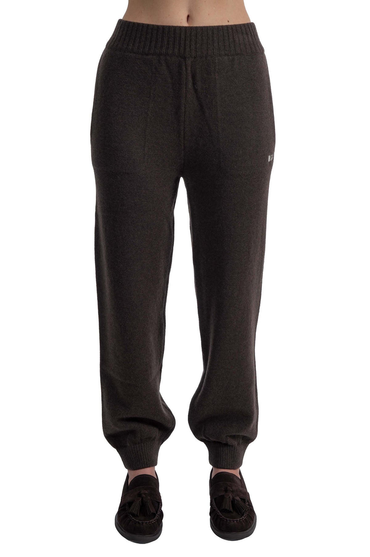 Pantalone jogger testa di moro.<BR/> 4141MDP190 BROWN MSGM 