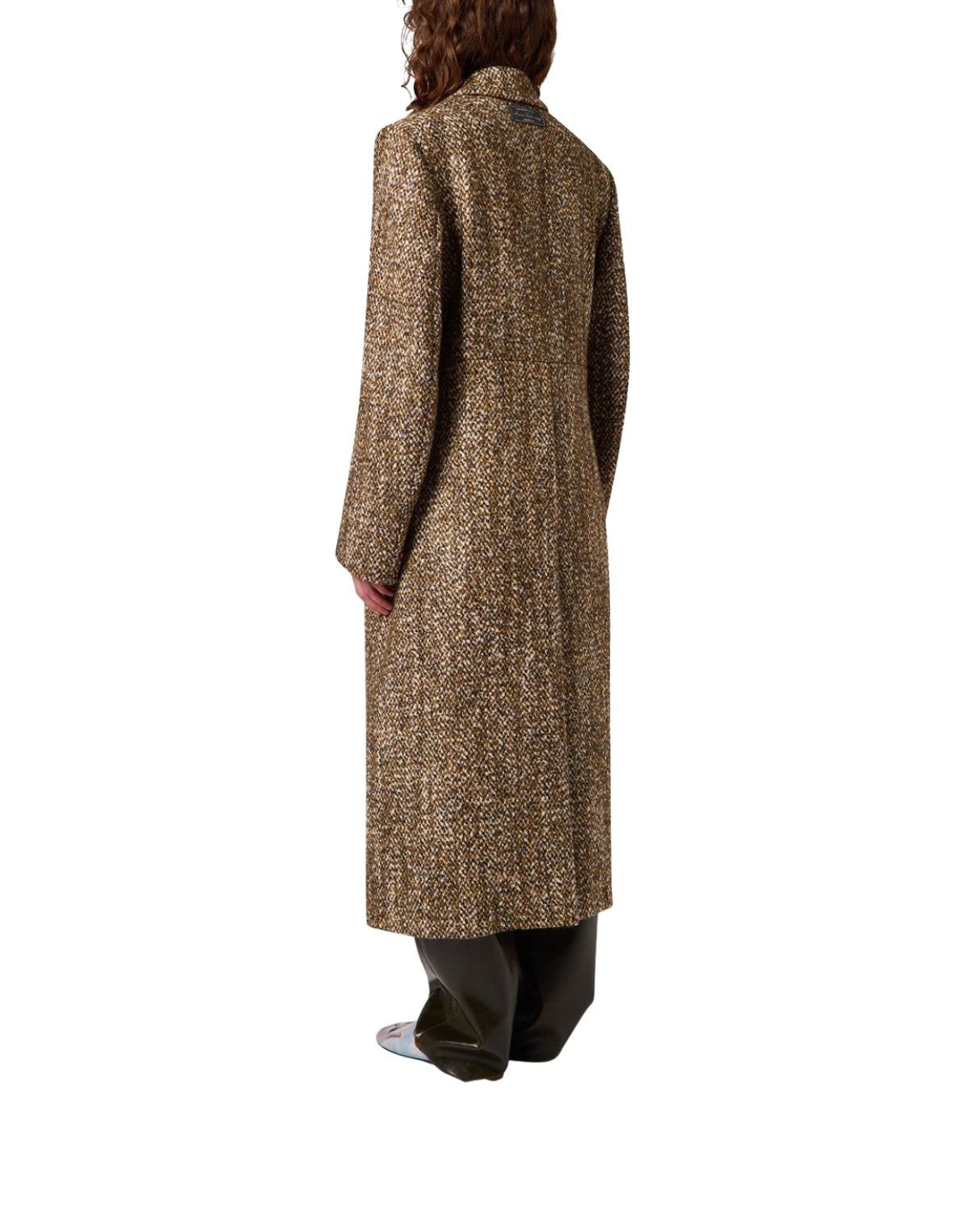 Cappotto doppiopetto in tweed 4142MDC04 BROWN MSGM 