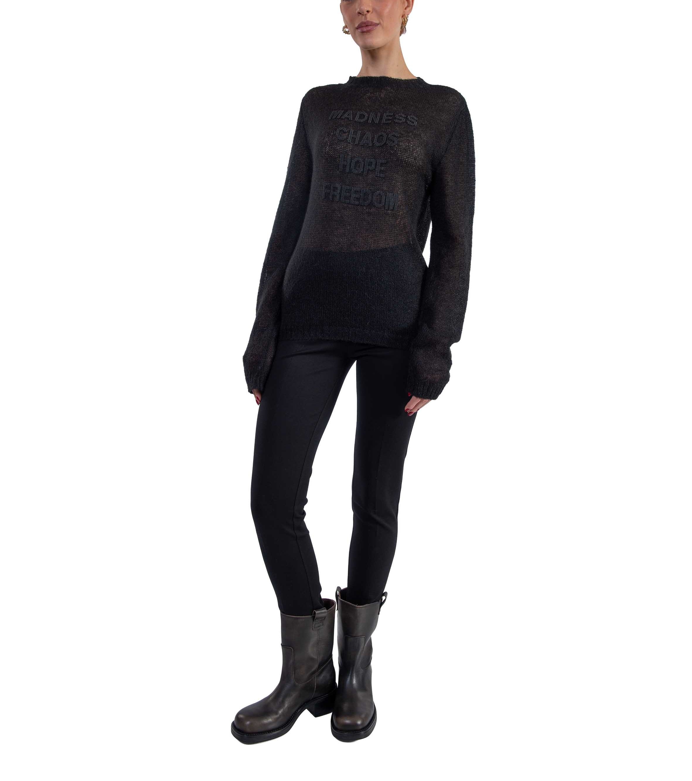 Maglia nera con scritta 4142MDM203 NERO MSGM 