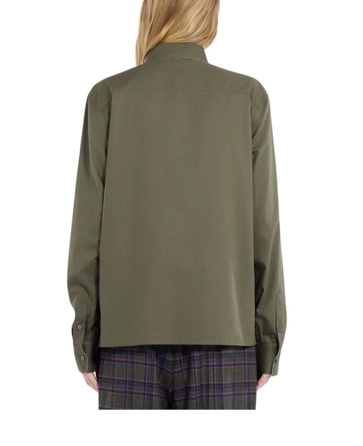 Camicia in cotone verde militare G041 0011 KHAKI N° 21 