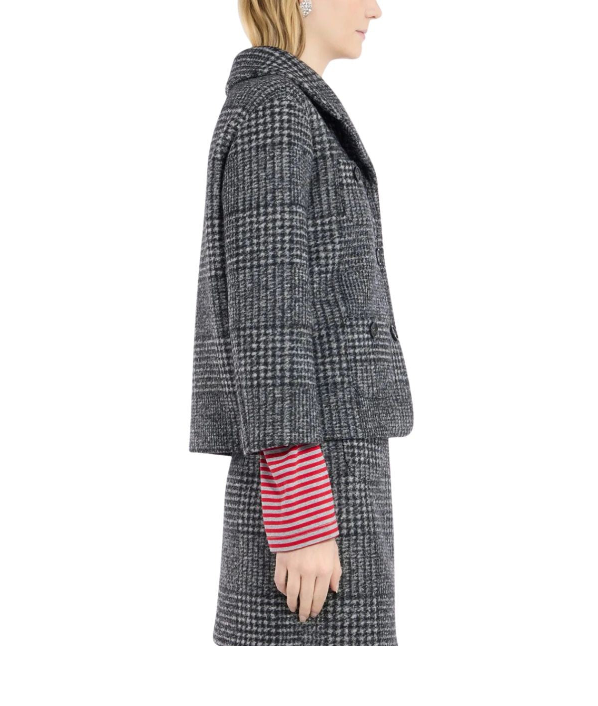 Giacca in tweed grigia L011 3124 NERO-GRIGIO N° 21 