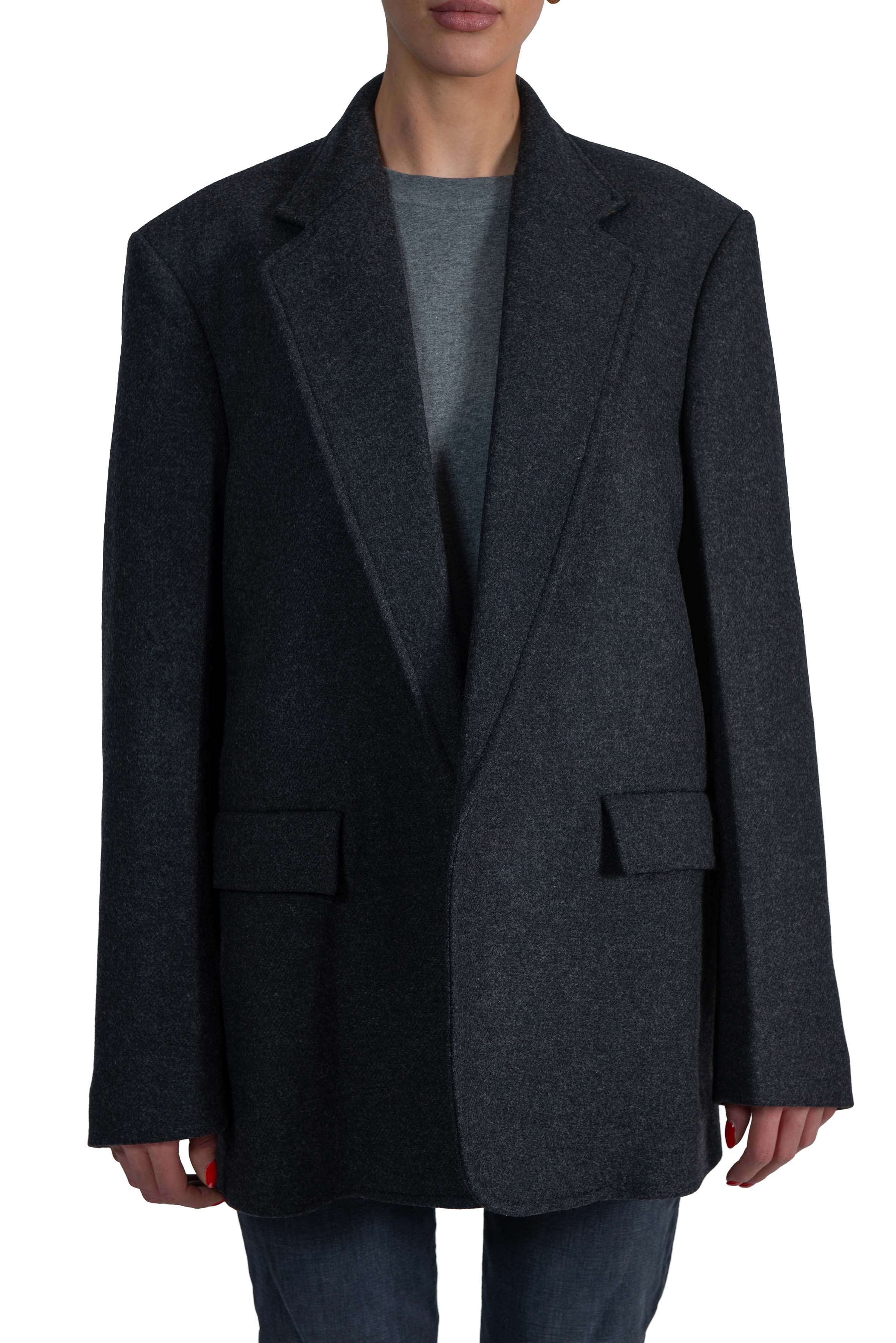 Giaccone in lana grigio L062 3127 GRIGIO N° 21 