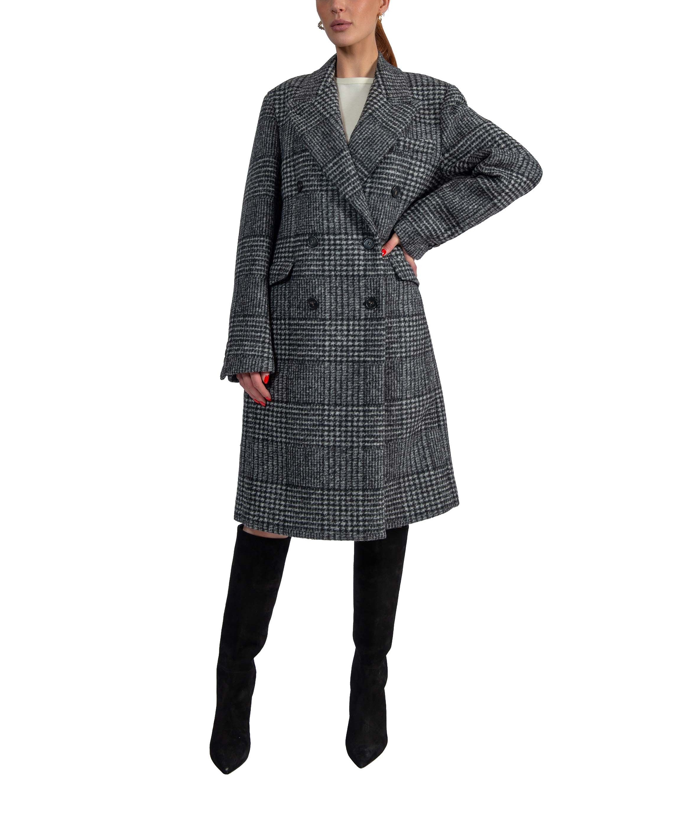 Cappotto spinato N031 3124 NERO-GRIGIO N° 21 