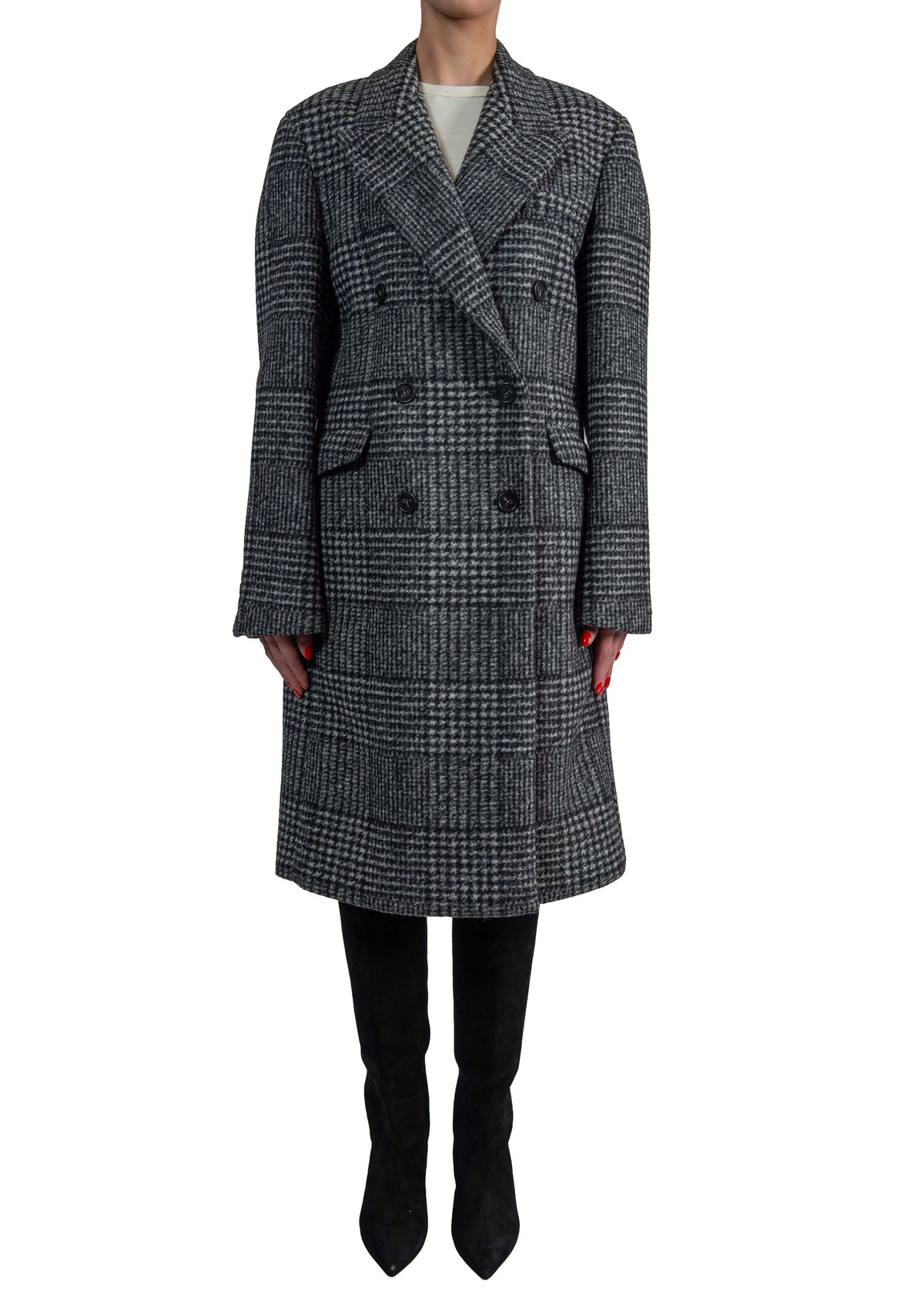 Cappotto spinato N031 3124 NERO-GRIGIO N° 21 