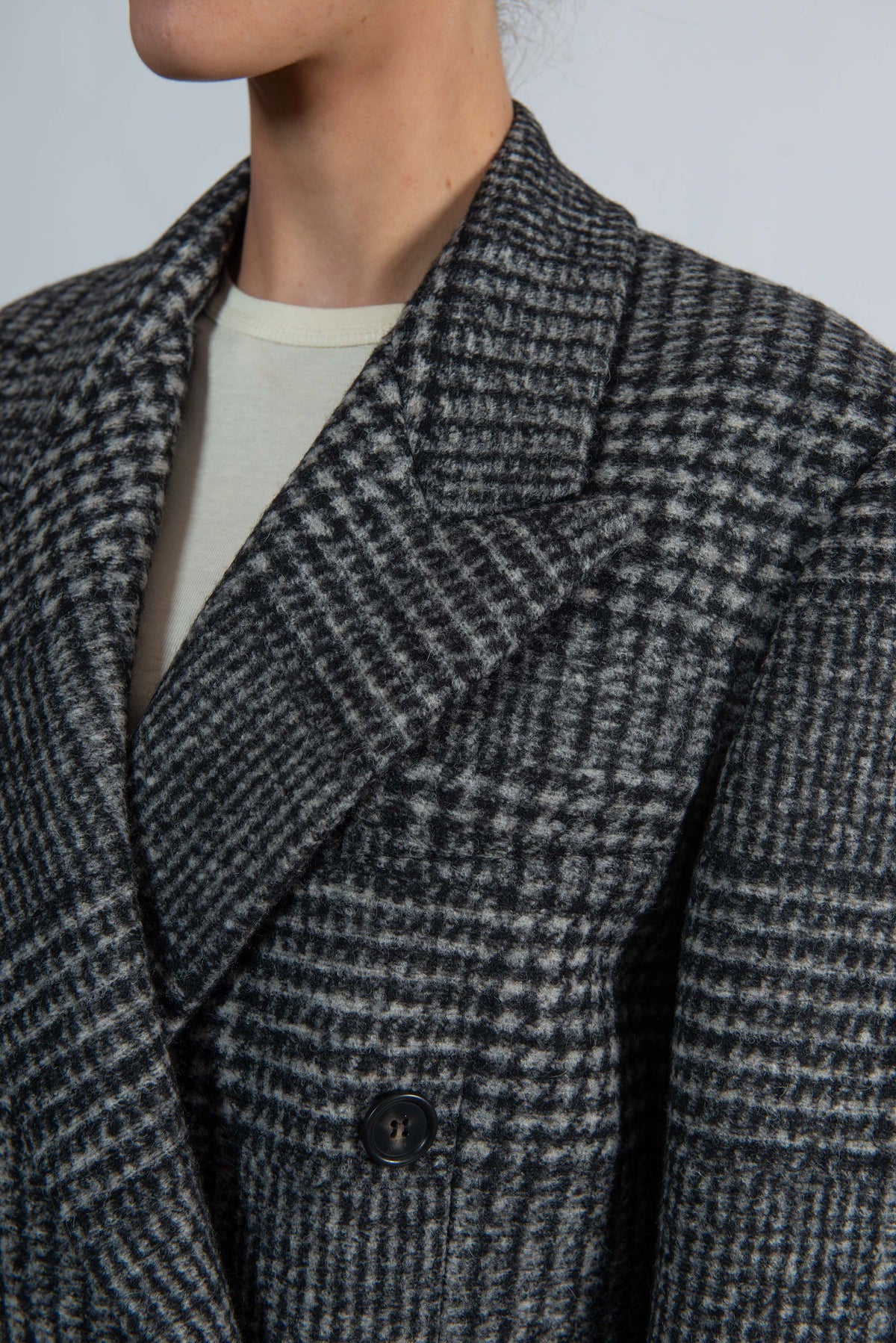 Cappotto spinato N031 3124 NERO-GRIGIO N° 21 