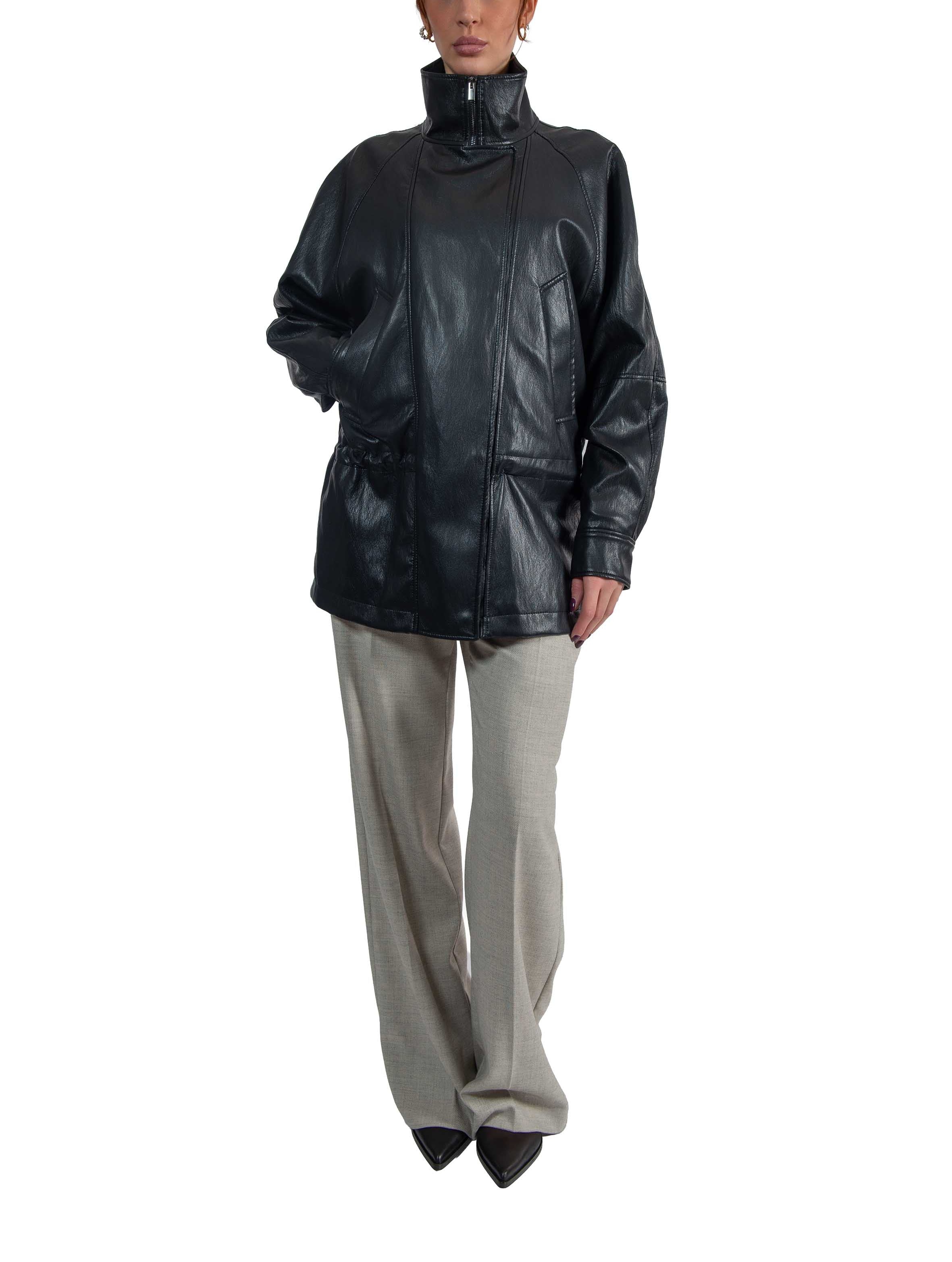 Giaccone ecopelle CAP04 BLACK RAME 