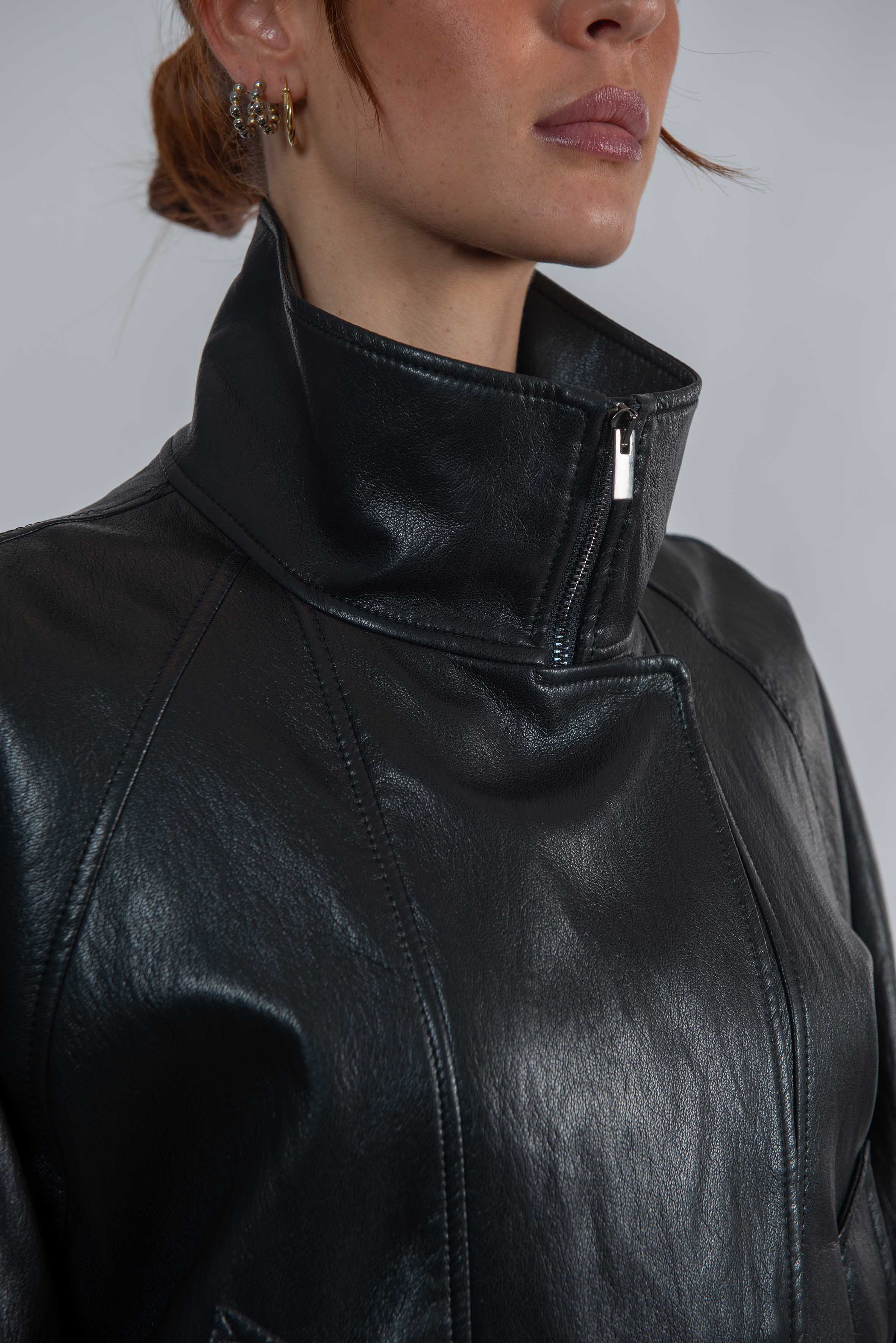 Giaccone ecopelle CAP04 BLACK RAME 