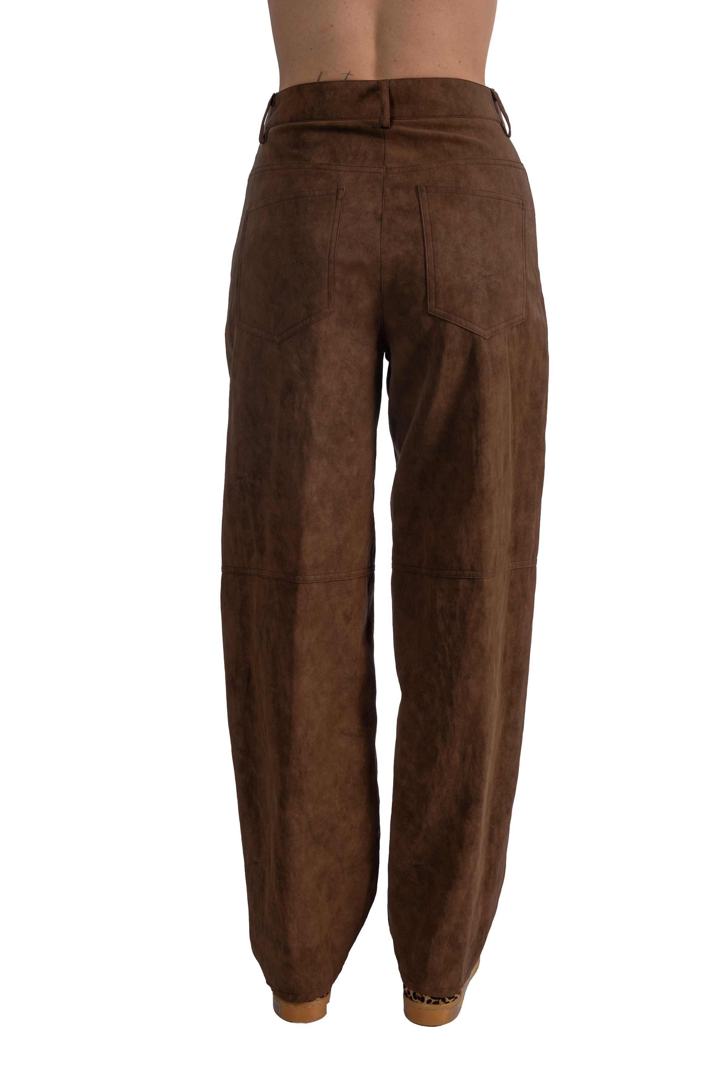 Pantalone in eco-suede PAN09 TOFFEE RAME 