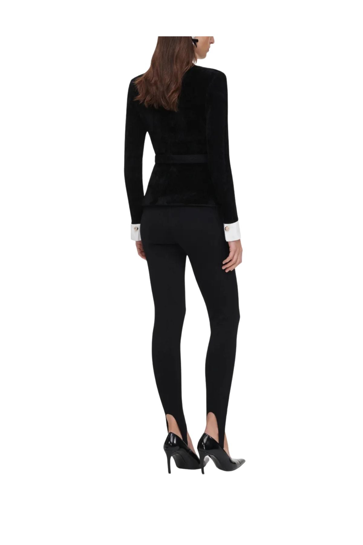 Cardigan nero in ciniglia 099T BLACK SELF PORTRAIT 