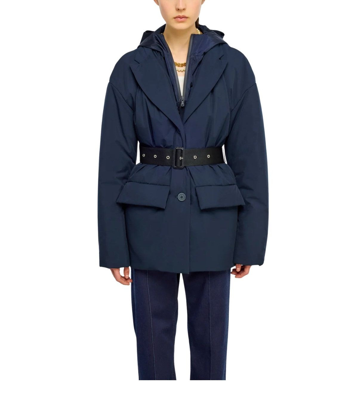 Piumino blu Agnes AGNES Y6WW01 BLUE SEMICOUTURE 