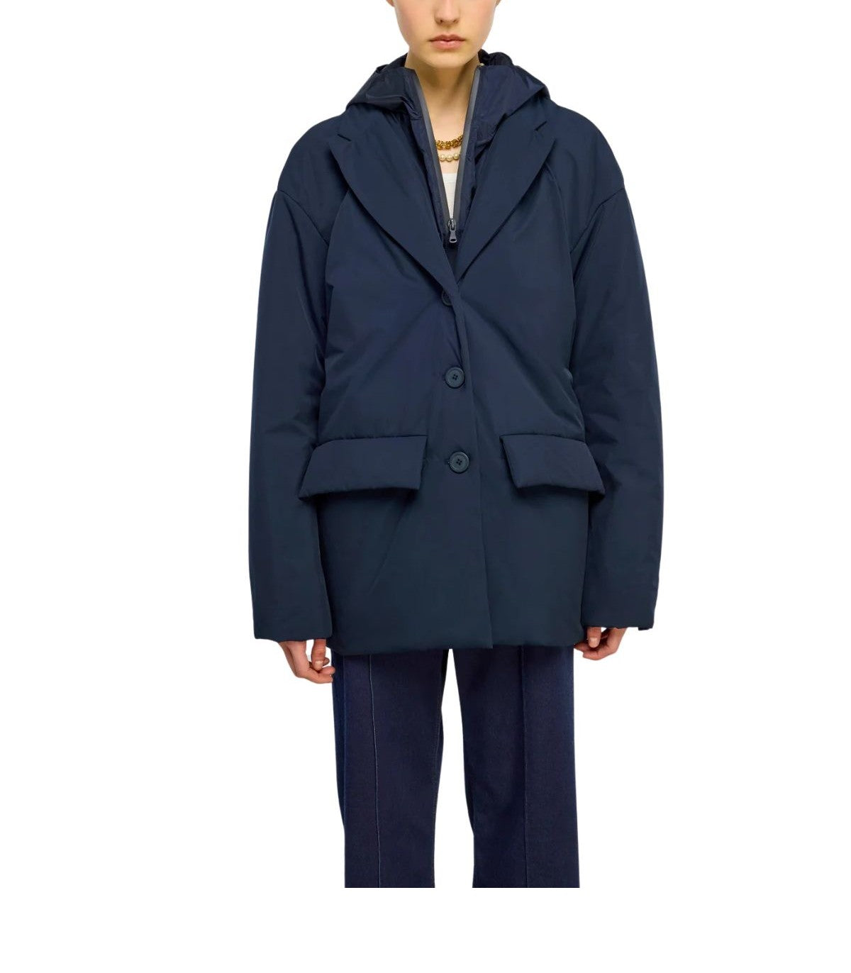 Piumino blu Agnes AGNES Y6WW01 BLUE SEMICOUTURE 